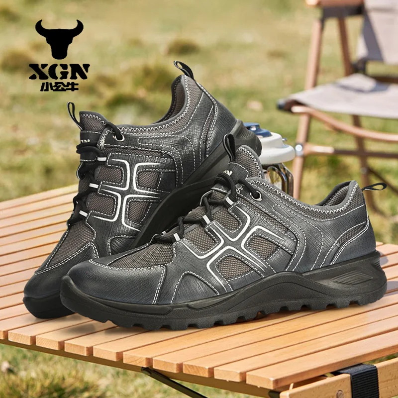 XGN-zapatos de senderismo de malla para hombre, botas de caza transpirables, botas tácticas de combate para el desierto, zapatos de trekking para mujer, zapatillas tobilleras de viaje - imagen 3