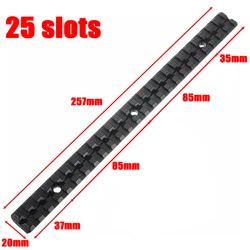 Nuevo Riel Picatinny de 25 ranuras de 257mm, carril Picatinny largo extendido, soporte de riel de crecimiento extendido de aleación de aluminio de 20mm para M16/HK416/M4