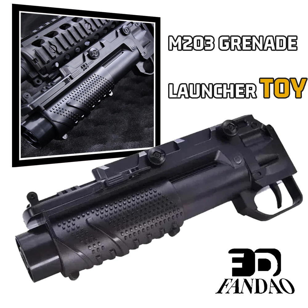 Lanzador de granadas de bolas de Gel M203 con doble cilindro, doble campana, lanzador de plástico corto M203, juguetes para disparar Paintball, juguetes para niños