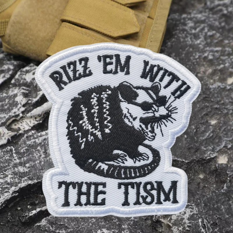 Parche bordado de ratón de dibujos animados, chaleco táctico, insignia de moral con gancho y bucle, pegatinas decorativas para mochila, parches para brazalete para ropa - imagen 4