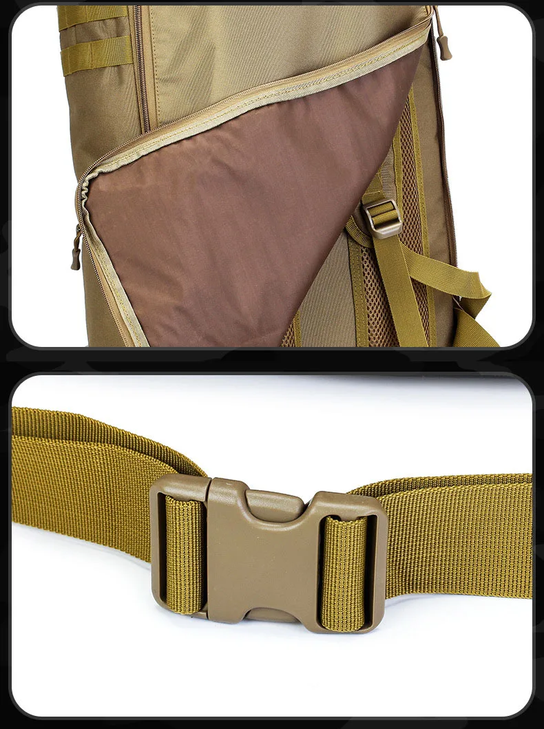 Una bolsa marrón con una correa amarilla