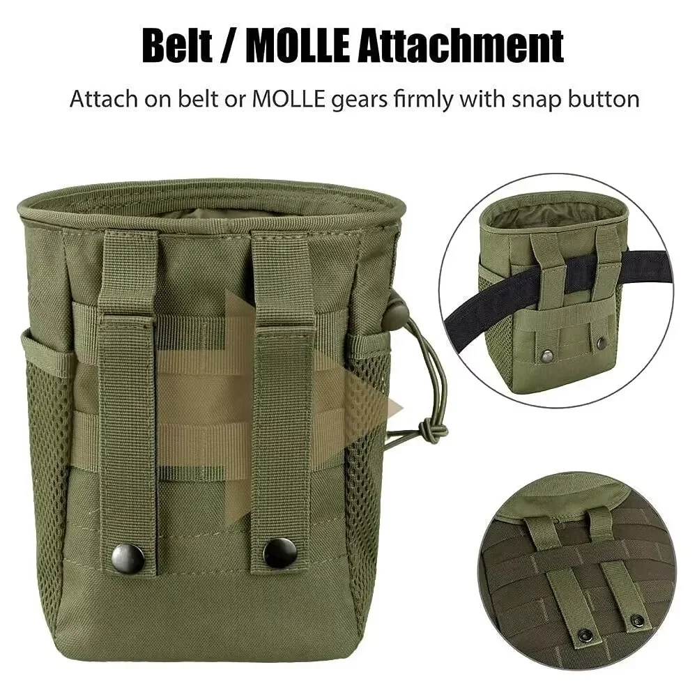 Bolsa de descarga MOLLE ajustable: bolsa de recuperación de revistas de caza, funda de riñonera de cintura con munición con cordón - imagen 2