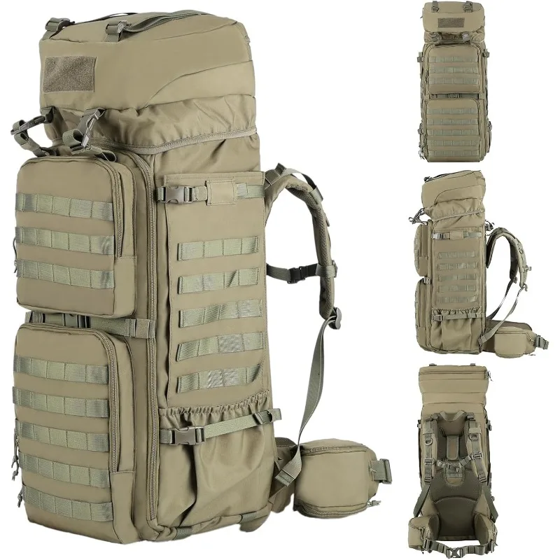 LQARMY 75L, mochilas militares tácticas para montañismo, mochila de supervivencia para escalada del ejército para acampar, senderismo, viajes - imagen 2
