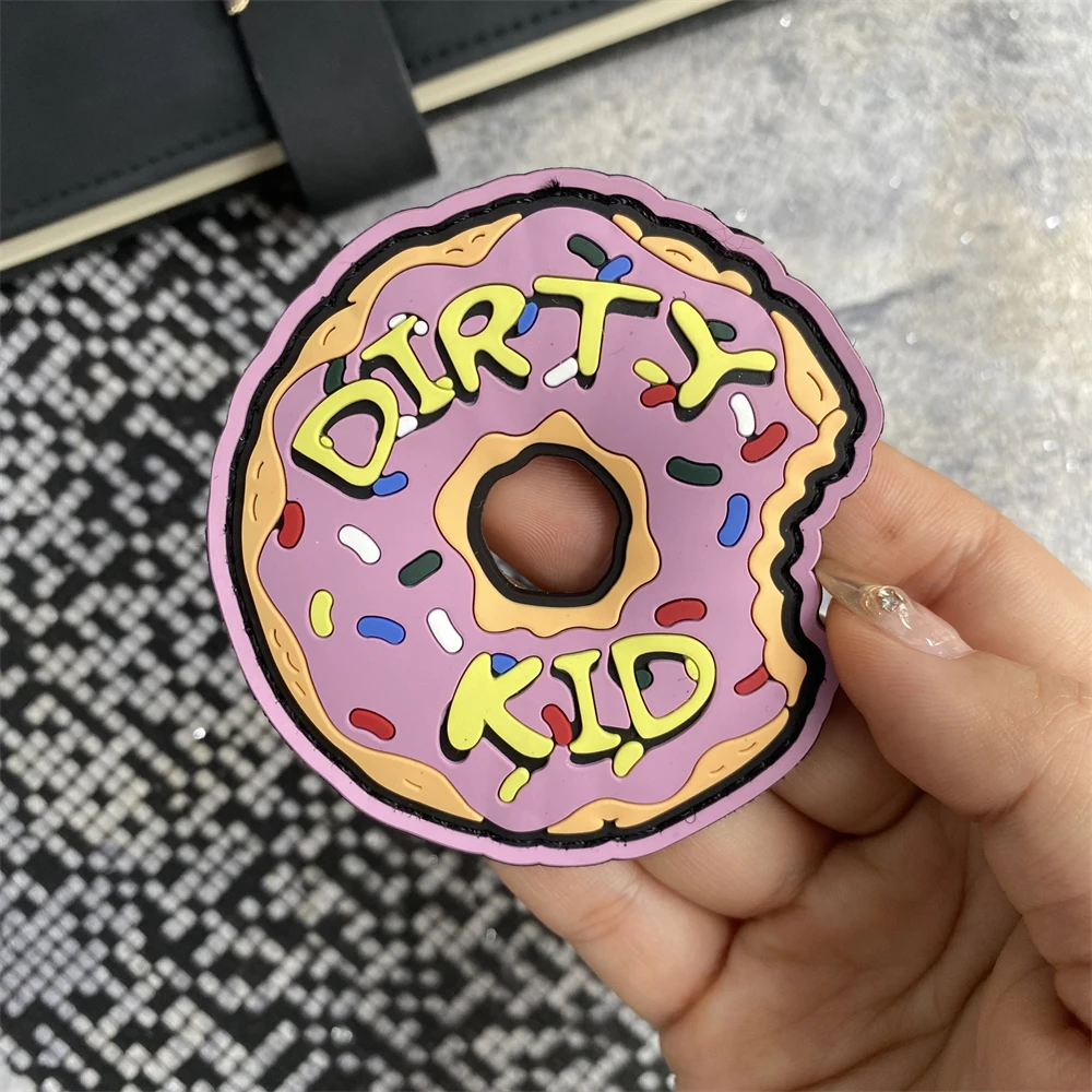 Hard To Find/RARE Dirty Kid Donut PVC parche táctico gancho y bucle no superficie WRMFZY FOG GWA mochila militar accesorios pegatina - imagen 3