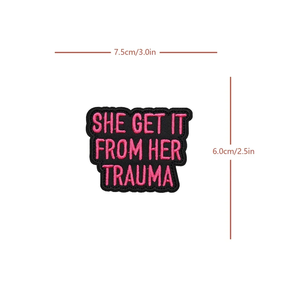 HER TRAUMA Meme citas moral parche divertido Velcros táctico gancho bucle sujetador bordado insignia para Jeans Molle mochila gorra - imagen 5