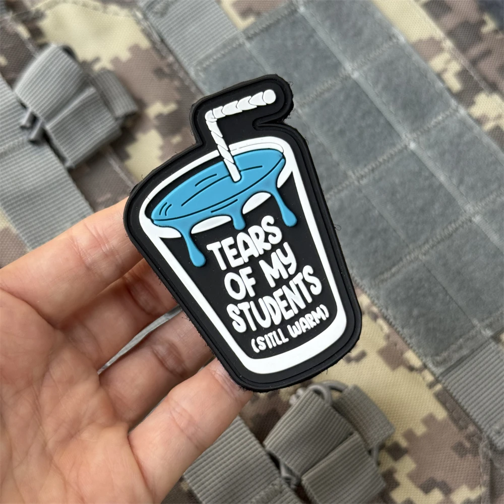 Insignia de moral táctica "Tears for My Students", pegatina personalizada para mochila del ejército militar, parches de gancho y bucle de PVC para ropa - imagen 3