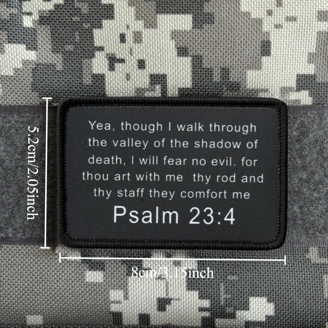 Parche de texto de la Biblia "Proverbios desmontables 23:4", insignia de moral táctica, parches de bucle de gancho impresos para ropa, pegatina para casco militar - imagen 2