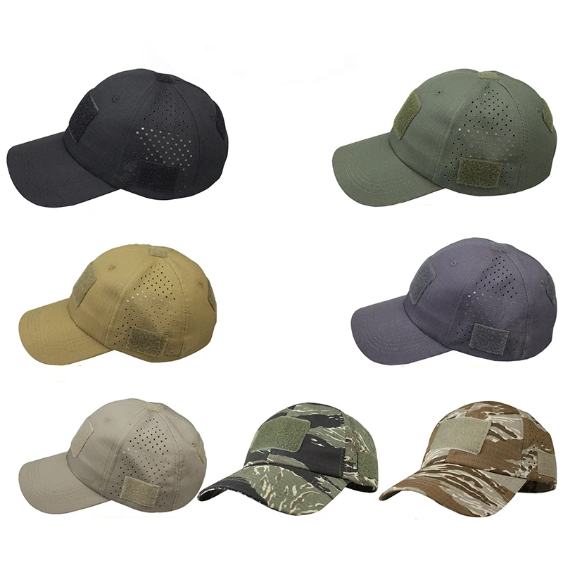 Gorra de béisbol de camuflaje táctica para hombre, transpirable y protector solar para gafas de sol, deportes al aire libre, caza, senderismo, Camping, playa, pesca - imagen 4