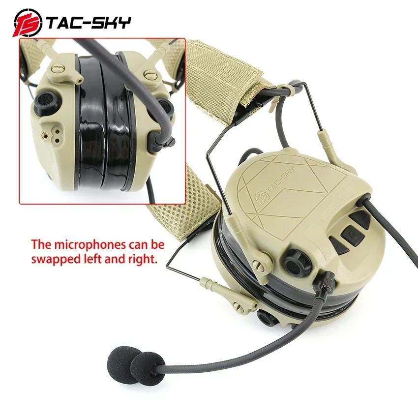 TS TAC-SKY Chip Digital táctico auriculares electrónicos con cancelación de ruido TAC301 caza al aire libre disparar Walkie Talkie PTT auriculares - imagen 4