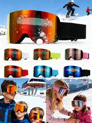 JSJM Gafas de esquí antivaho con doble lente y protección UV400
