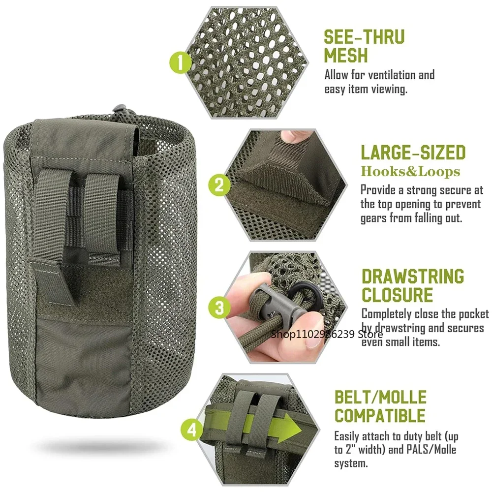 Bolsa táctica enrollable MOLLE con bolsillo EDC - imagen 4