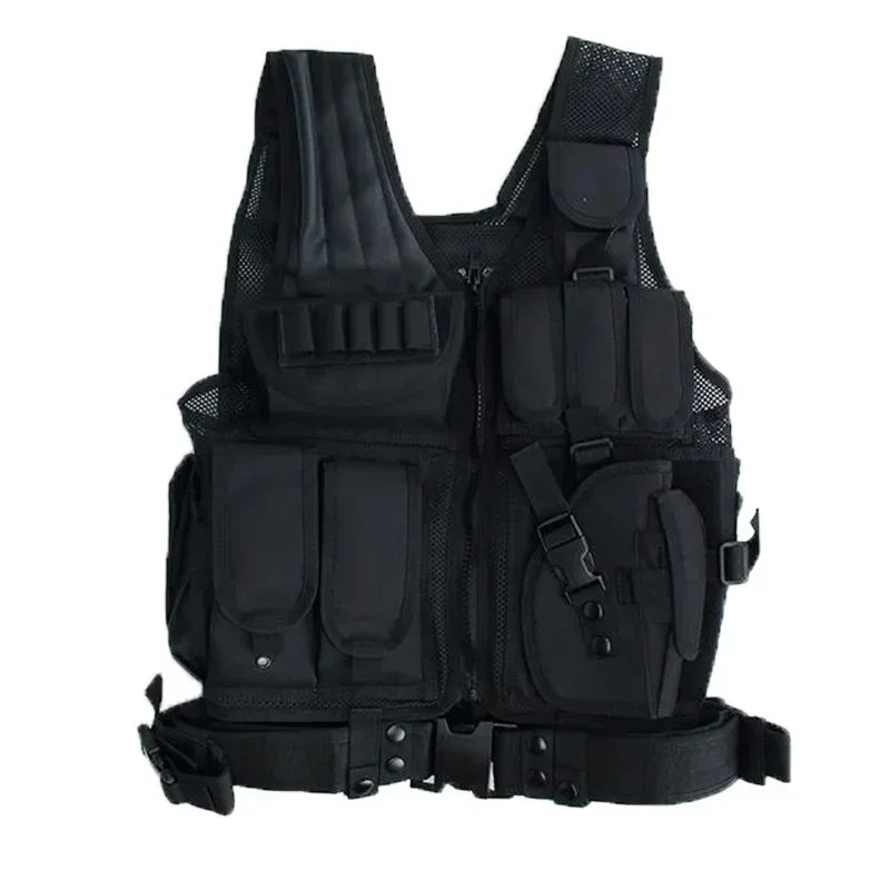 Chalecos de armadura corporal de combate ajustables, chaleco táctico Molle, seguridad, caza, ejército, juego CS al aire libre, chaqueta de entrenamiento Airsoft - imagen 5
