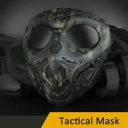 Máscara protectora Airsoft al aire libre, máscara táctica de Paintball, máscara facial completa CS, caza, tiro, deportes, máscaras de calavera de Halloween
