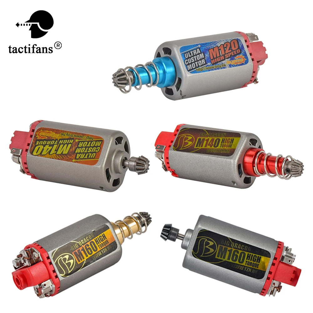 Dracon grande táctico M120/140/160, Motor de alto par/alta velocidad, AEG/ EBB, eje largo/corto para Airsoft M4/MP5 M16 G3 P90 AK