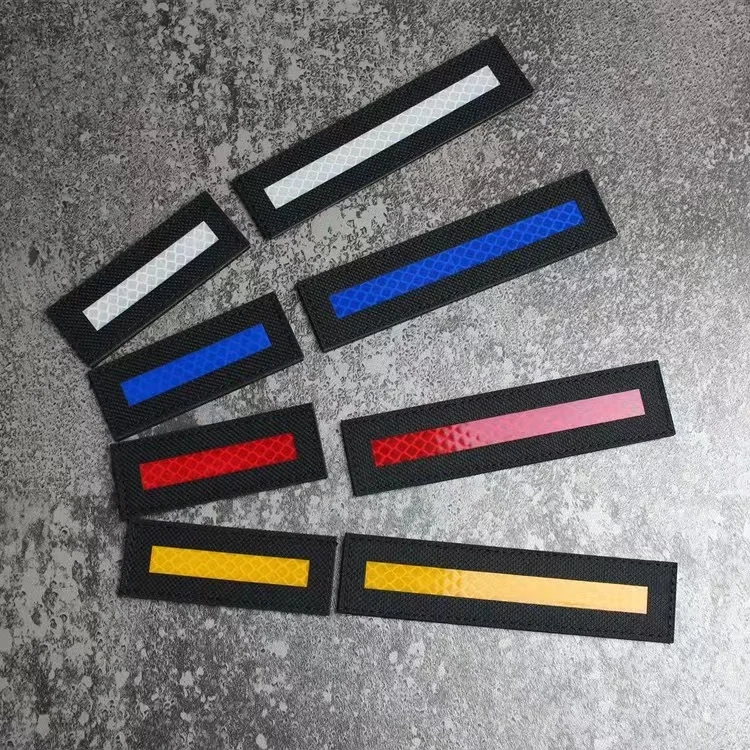 Insignia de moral reflectante, pegatina de mochila táctica, sello de identificación llamativo luminoso, parches de gancho y bucle, brazalete