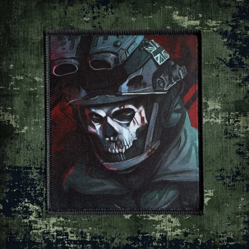 Call of Duty Ghost Mask Patch Skeleton Soldier Morale Badge ArmbandMilitary Print Patch for Clothing Tactical Backpack Stickers - imagen 2