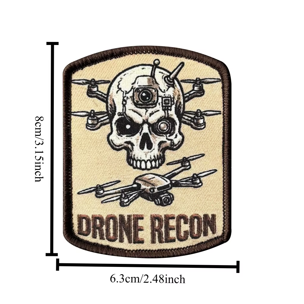 Parche táctico calavera dron con gancho y bucle para mochila chaqueta - imagen 2