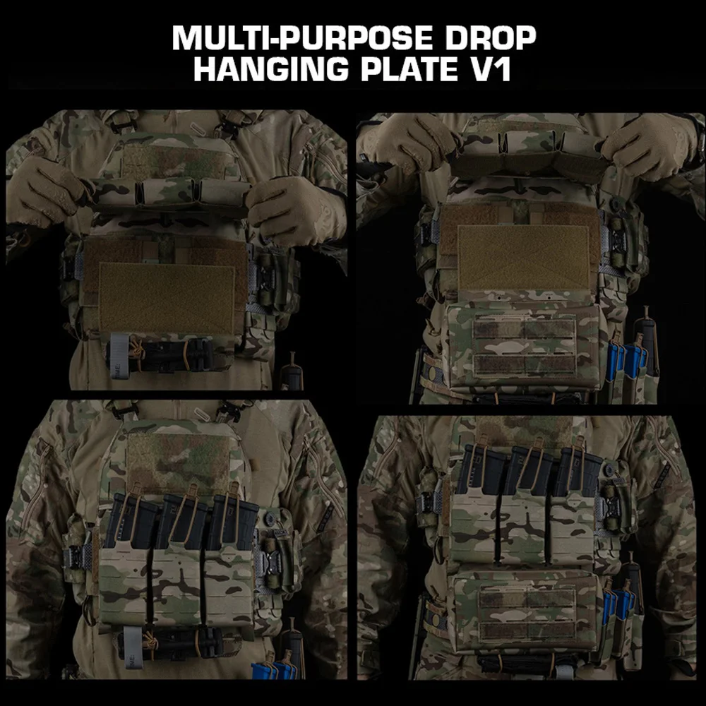 Adaptador portador de placa táctica para chaleco de caza Airsoft, Panel frontal, chasis de lucha, sistema Molle colgante, bolsa de caída adecuada - imagen 3