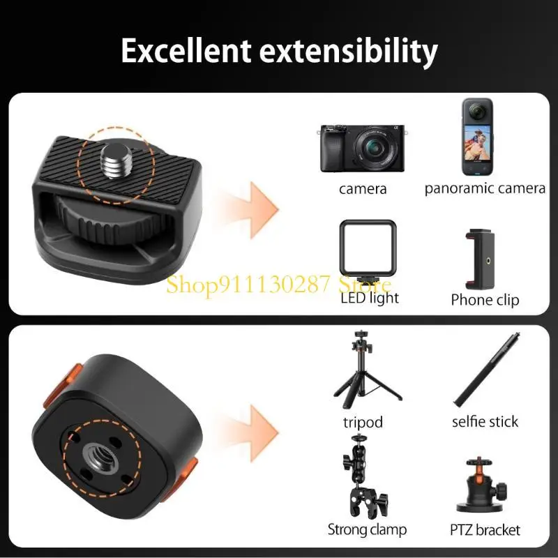 Trípode magnético placa liberación rápida J1HC para cámaras acción, adaptador montaje con orificio tornillo