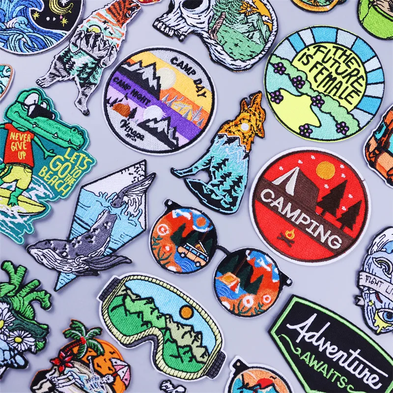 Parches termoadhesivos para ropa, accesorio para Adventure Camping, playa de montaña, parche para planchar, apliques para gafas de sol de viaje - imagen 2