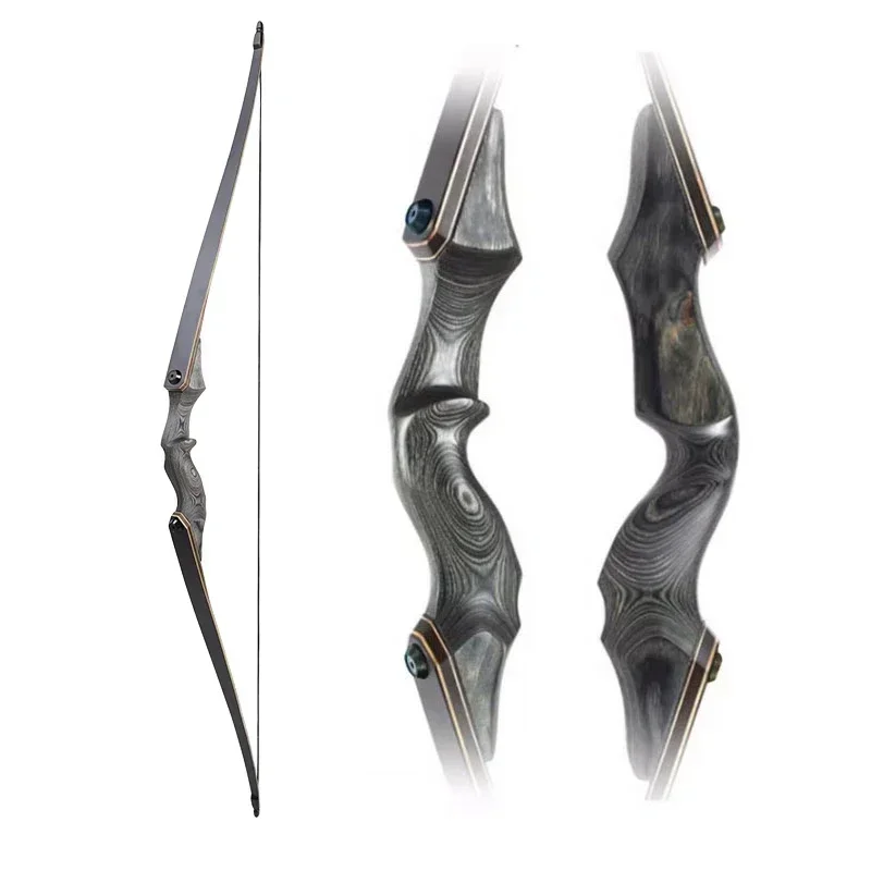 Arco recurvo de tiro con arco de 60 pulgadas, 25-60 libras y 6 uds., columna vertebral 500 flechas de carbono mezcladas, arco largo para tomar, arco dividido, tiro con mano izquierda y derecha - imagen 5