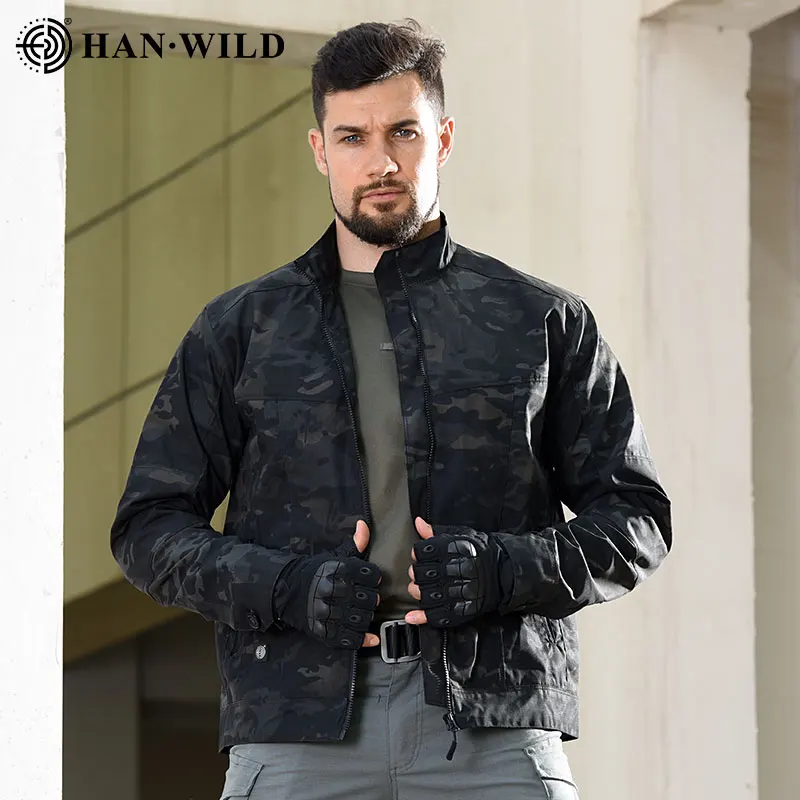 HAN WILD-chaqueta táctica para hombre, abrigo de camuflaje para senderismo al aire libre, prendas de vestir con múltiples bolsillos, chaqueta de combate Airsoft, ropa para escalar - imagen 5