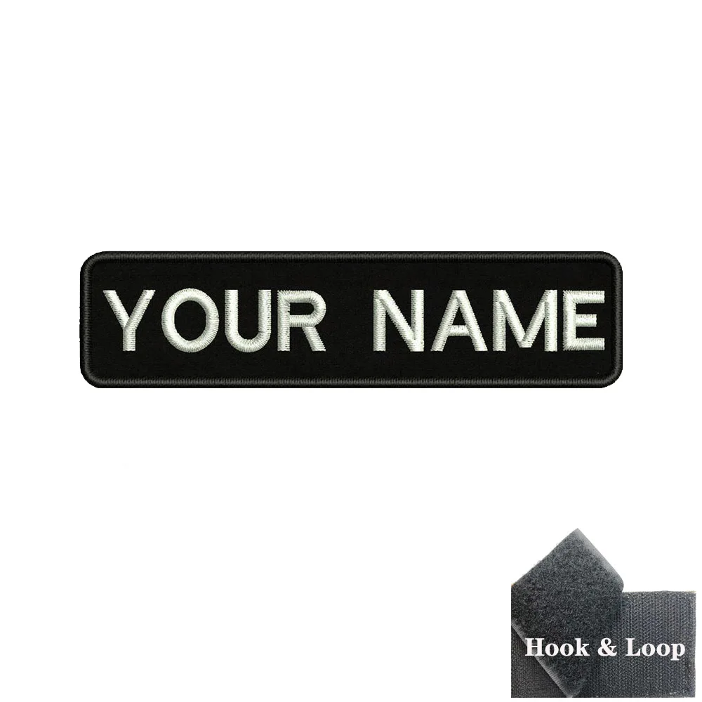 Parche de número de nombre personalizado, 10cm x 2,5 cm, etiquetas de insignia a rayas, brazalete de chevrons, bucle de hierro o gancho bordado, 1 ud. - imagen 5