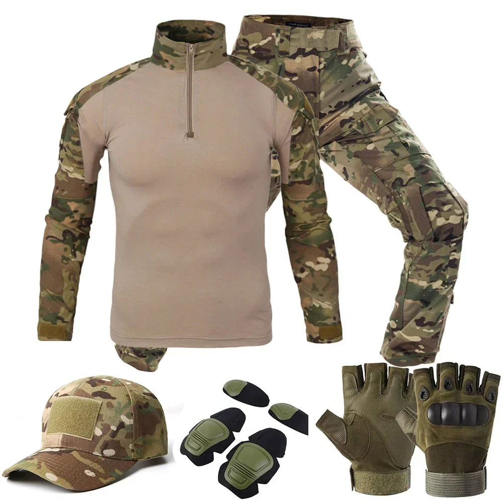 Uniforme táctico, traje de camuflaje, pantalones Cargo, trajes de entrenamiento, camisas de caza, pantalones, conjuntos de ropa de senderismo para hombres, pesca