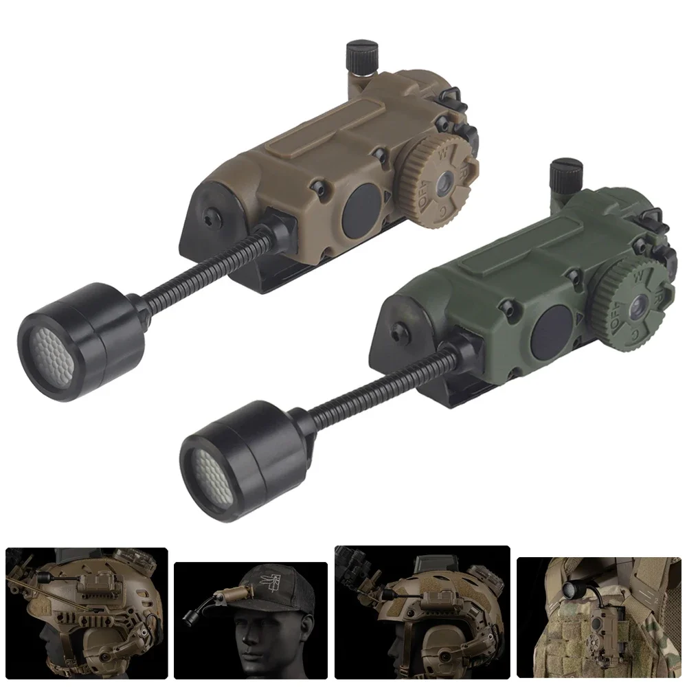 Lámpara táctica para casco Sidewinder, luz estroboscópica roja/verde/azul/blanca/IR, luz IFF para caza y pesca, linterna LED auxiliar - imagen 3