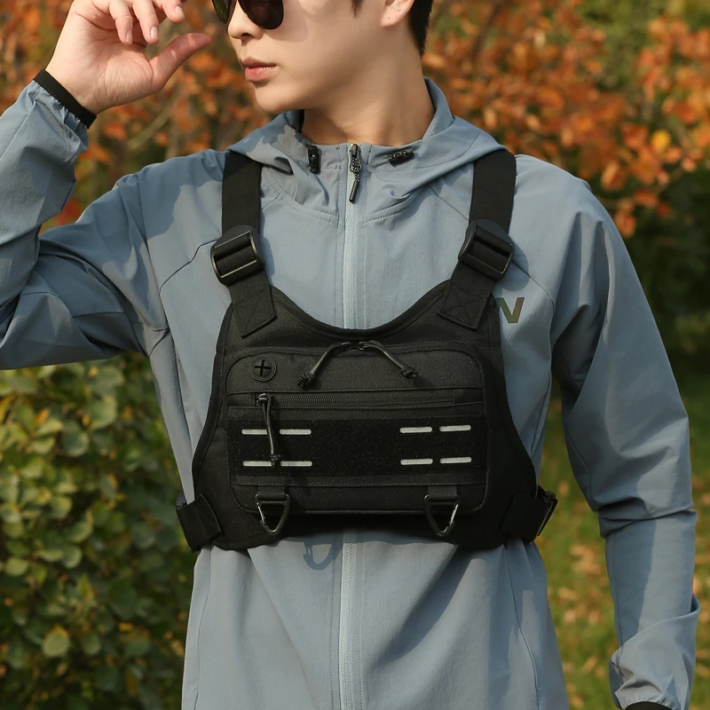 Bolsa de pecho para acampar, mochila táctica para hombre, chaleco deportivo, bolsa para correr, senderismo al aire libre, escalada, ciclismo, viaje, riñonera MOLLE Sling - imagen 5