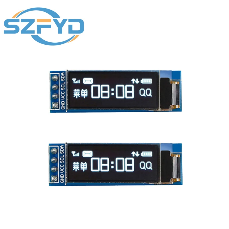 Pantalla LCD OLED blanca/azul de 0,91 pulgadas, 128x32 IIC I2C, módulo DIY, controlador SSD1306 IC DC 3,3 V 5V para Arduino - imagen 2