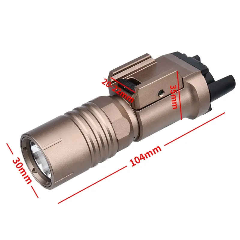 WADSN-linterna de PL350-PLHv2 táctica Airsoft, luz LED blanca de explorador, alta potencia, 1000 lúmenes, 20mm, para arma de caza - imagen 4