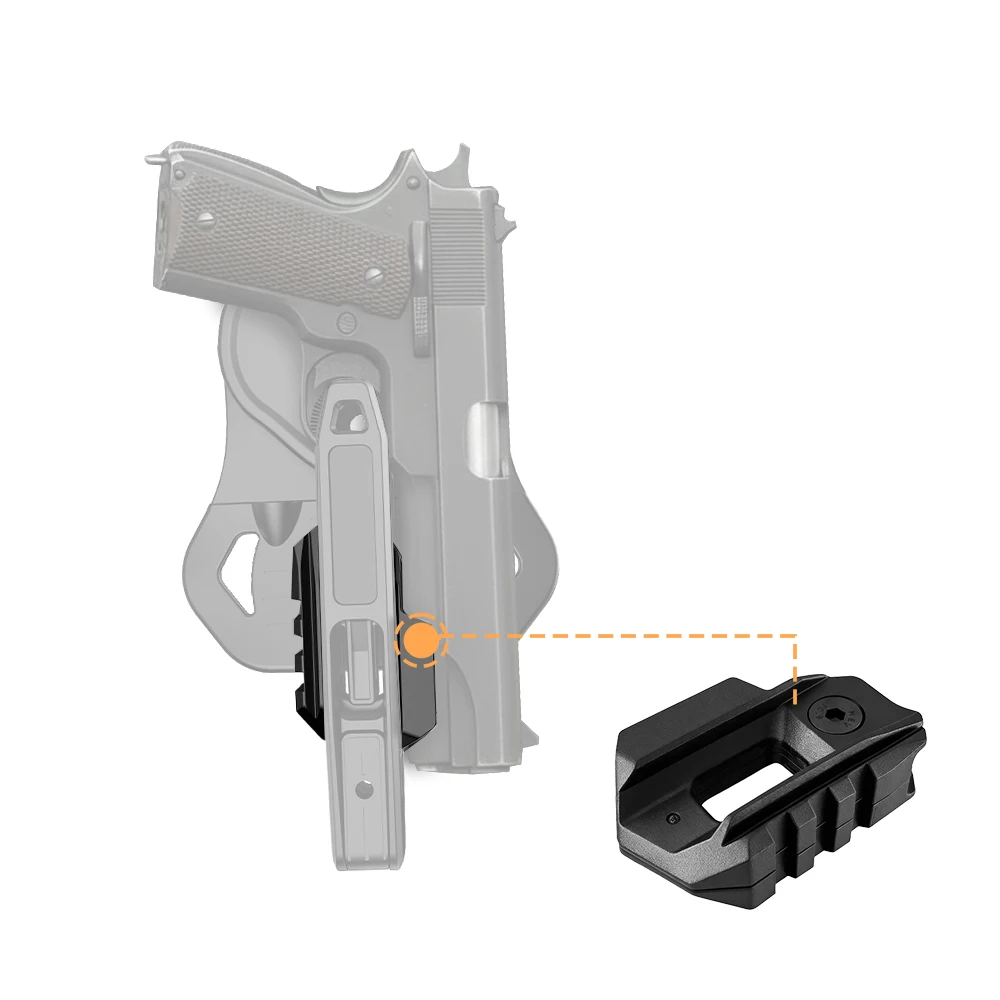 Adaptador riel Picatinny 20mm – Montura táctica 3 ranuras para pistola - imagen 3