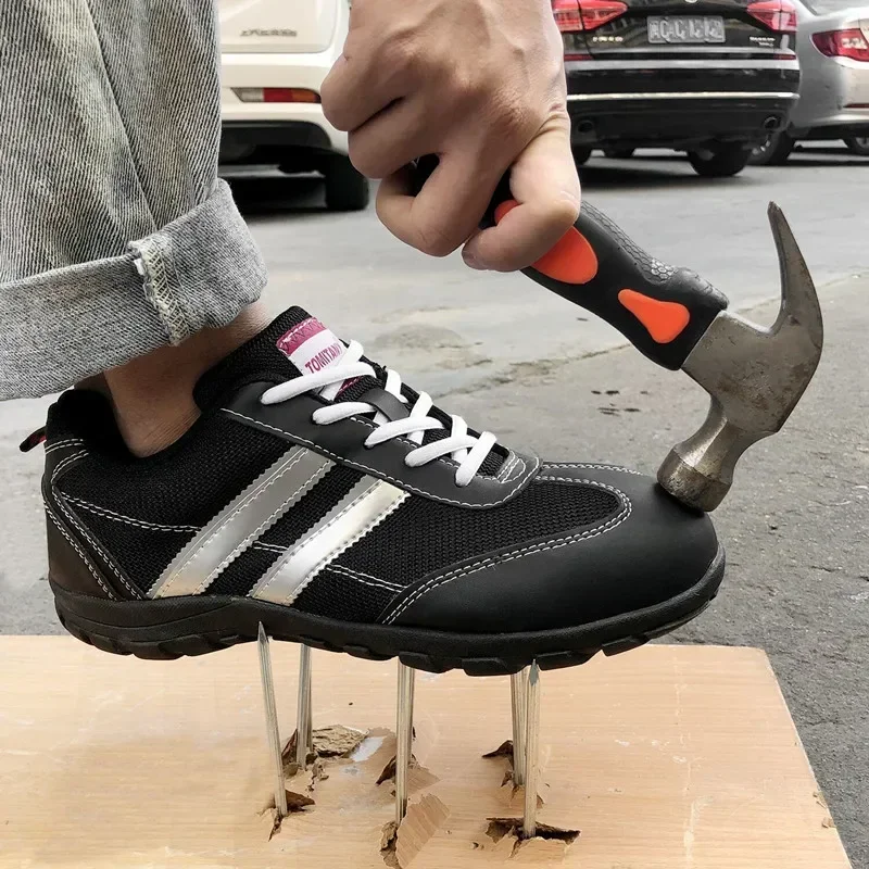 Zapatos de trabajo de seguridad para hombre, botas de seguridad para el trabajo antigolpes y antiperforación, ligeras y transpirables, zapatos de seguro laboral para hombre - imagen 2