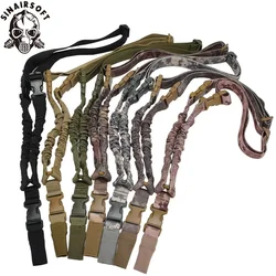 Eslinga táctica de un punto Airsoft, cinturón de nailon ajustable, correa elástica para Rifle, pistola, caza, CS, juego de guerra, accesorio de caza