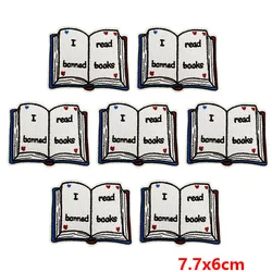 10 unids/lote, venta al por mayor, apliques de libro bonitos, parches para planchar para ropa, parches bordados de dibujos animados en ropa, insignias decorativas DIY