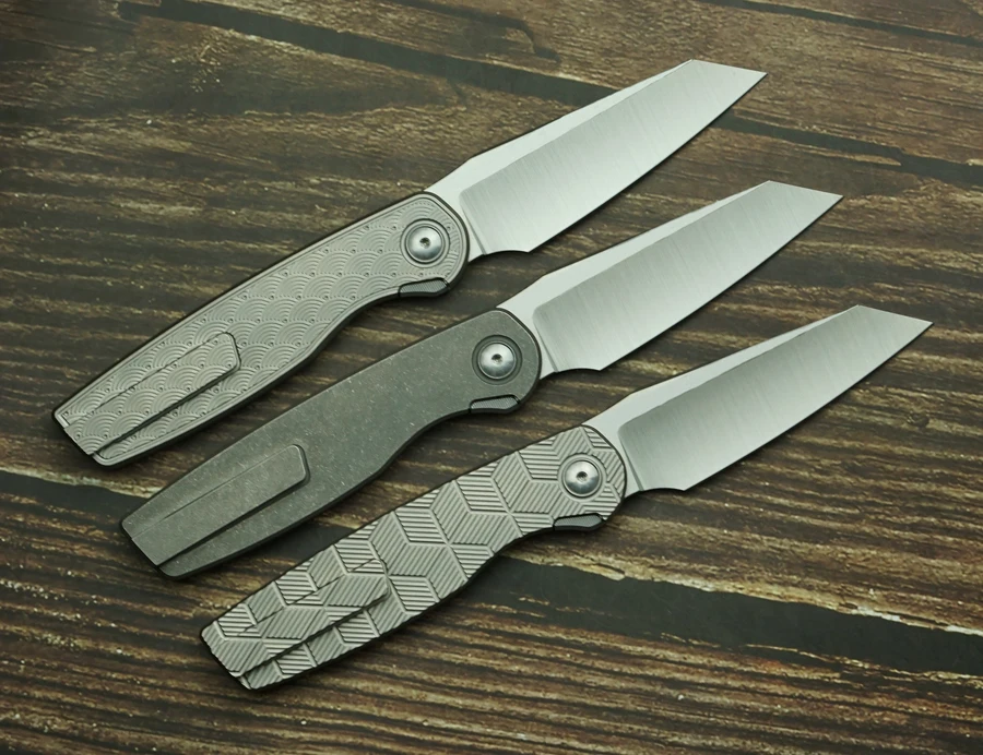 Brown Cortex XL cuchillo plegable M390 titanio para EDC - imagen 3