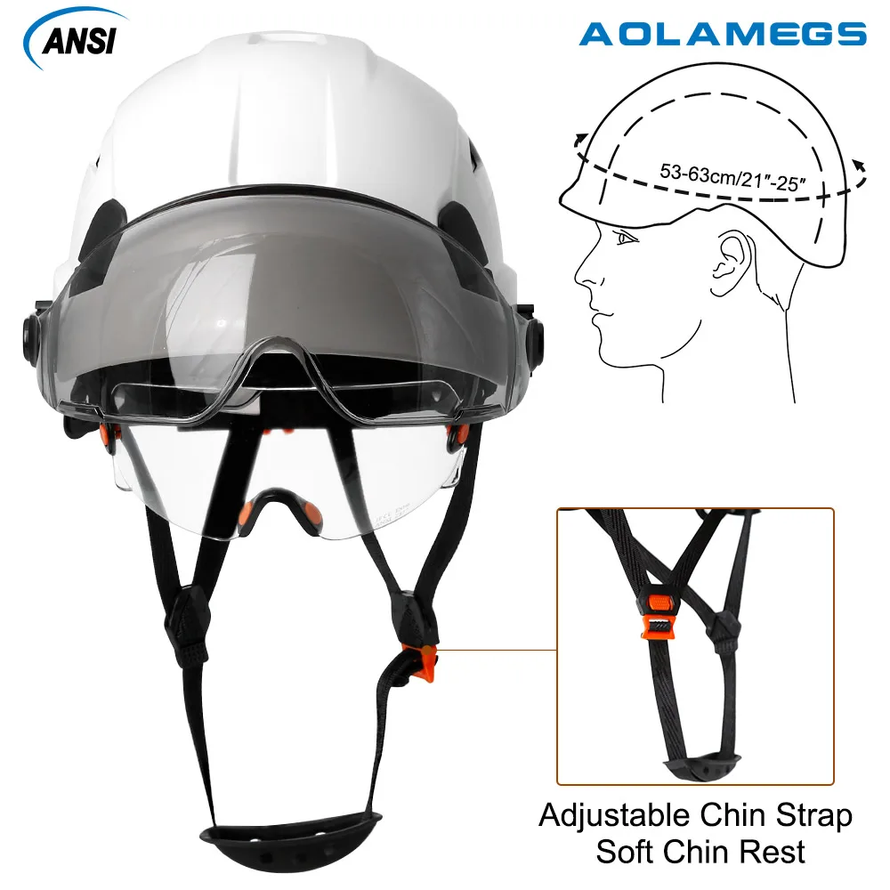 Casco de seguridad para construcción con Bluetooth 5,0, orejeras con reducción de ruido para ingeniero, casco duro ABS con viseras, sombrero Industrial ANSI - imagen 4