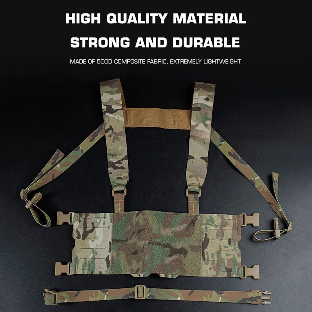 Ferro Style-chaleco táctico de caza Airsoft, accesorio ligero, ajustable, corte láser, Molle H, arnés, aparejo para el pecho - imagen 2