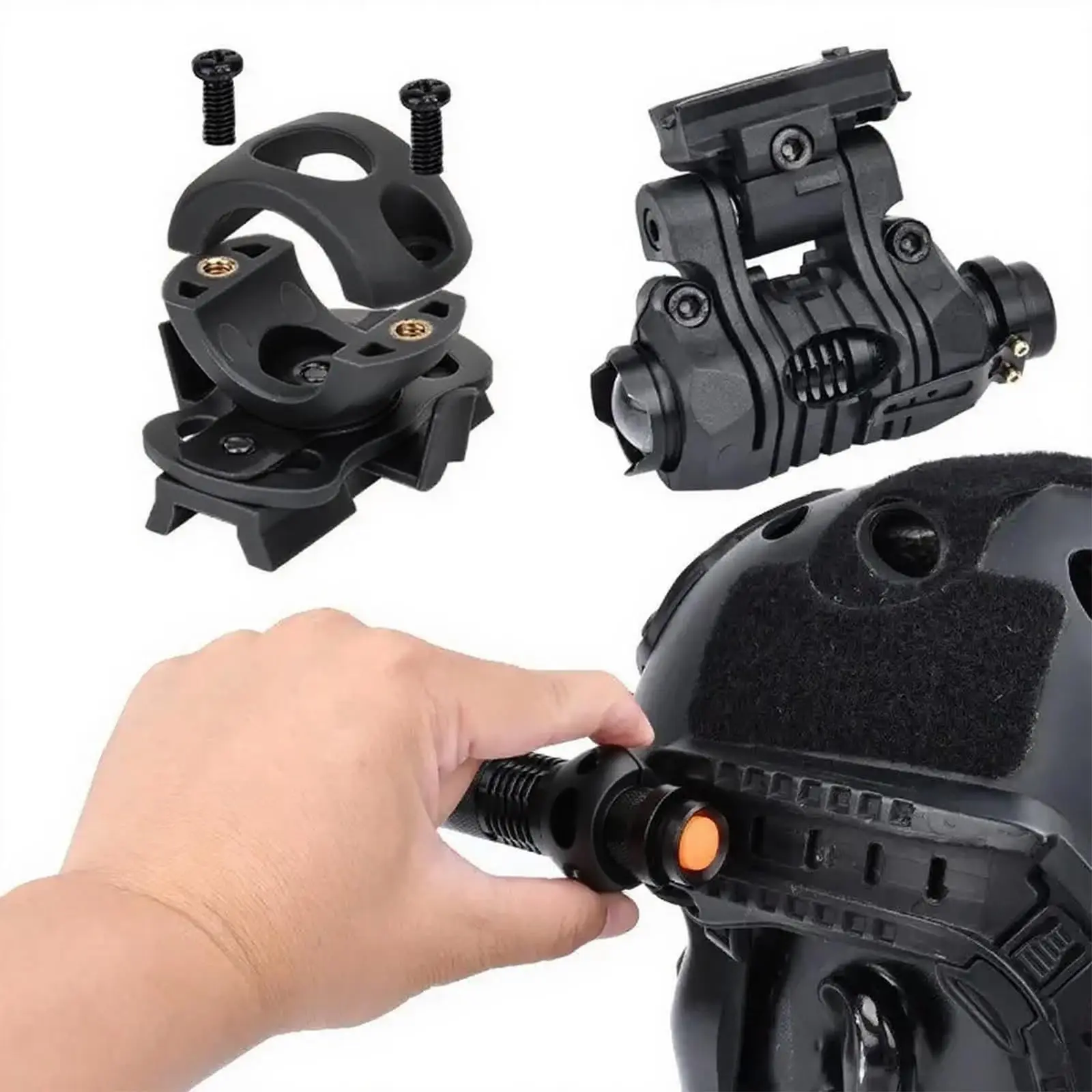 Juego de casco táctico rápido ajustable con soporte NVG multifuncional, gafas X800 resistentes a impactos y linterna táctica brillante - imagen 5