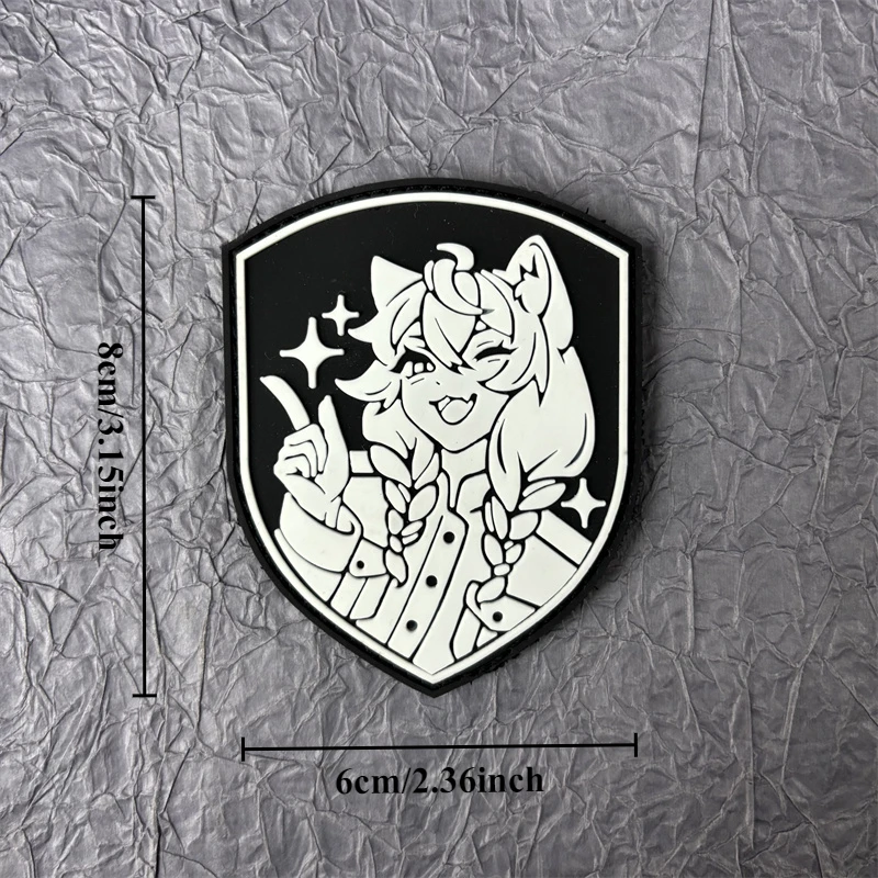 Parche de Anime de PVC Chevron para ropa, insignia de moral táctica, parches de gancho y bucle, pegatinas para brazalete militar, sombreros para mochila - imagen 3
