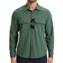 Camisa Cargo Hombre MOLLE Malla Manga Larga Bolsillos Secado Rápido