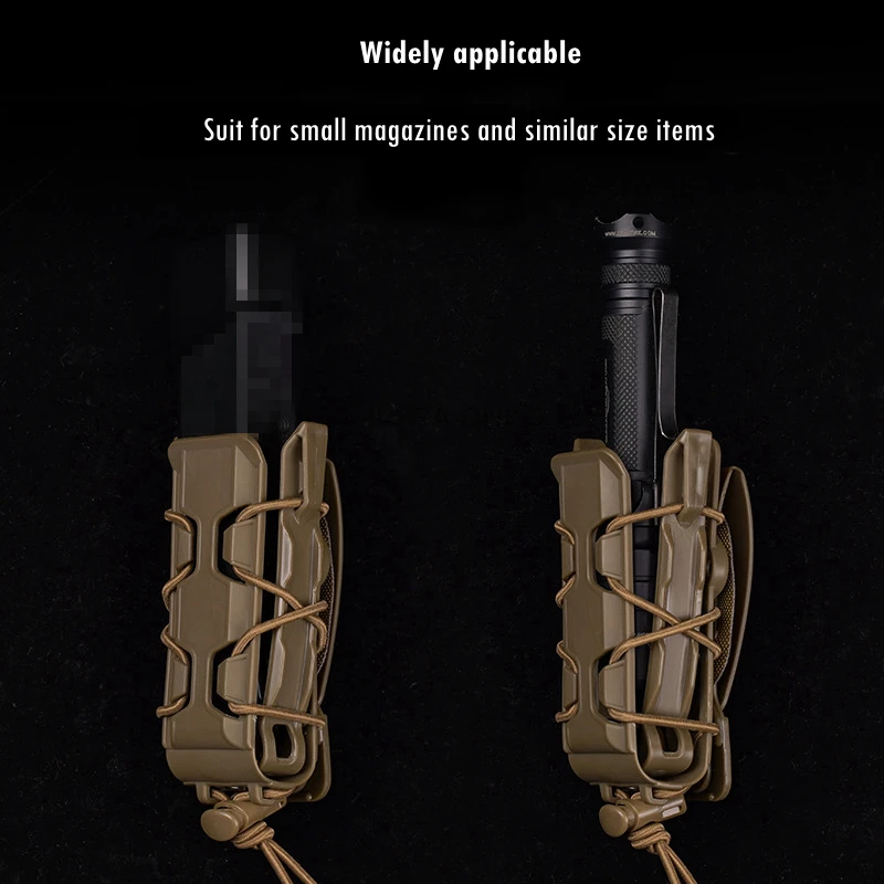 Bolsa táctica para revistas de pistola de 9mm con Clip Molle, cinturón de caza de liberación rápida, bolsas de 45ACP, soporte para pistola Molle Mag - imagen 5