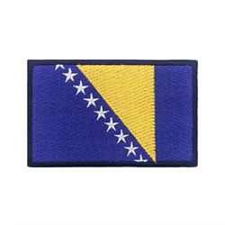 Parches de bandera de Bosnia y Herzegovina, brazalete, parche bordado, gancho y bucle, insignia bordada con hierro, raya militar