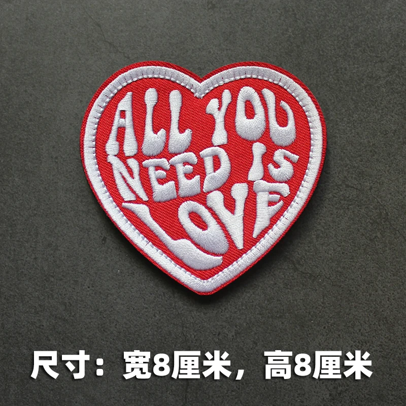 Todo lo que necesitas es amor parches bordados con respaldo de gancho para ropa, insignias de moral para chaquetas, Jeans, bolsos y más - imagen 5