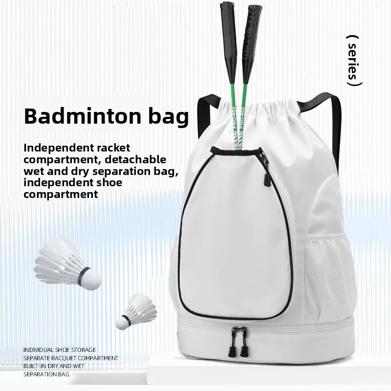 Mochila para raqueta de tenis con capacidad para 2 raquetas, bolsa deportiva para bádminton, paquete de gimnasio de gran capacidad, bolsa de Fitness profesional con bolsillo para zapatos - imagen 2