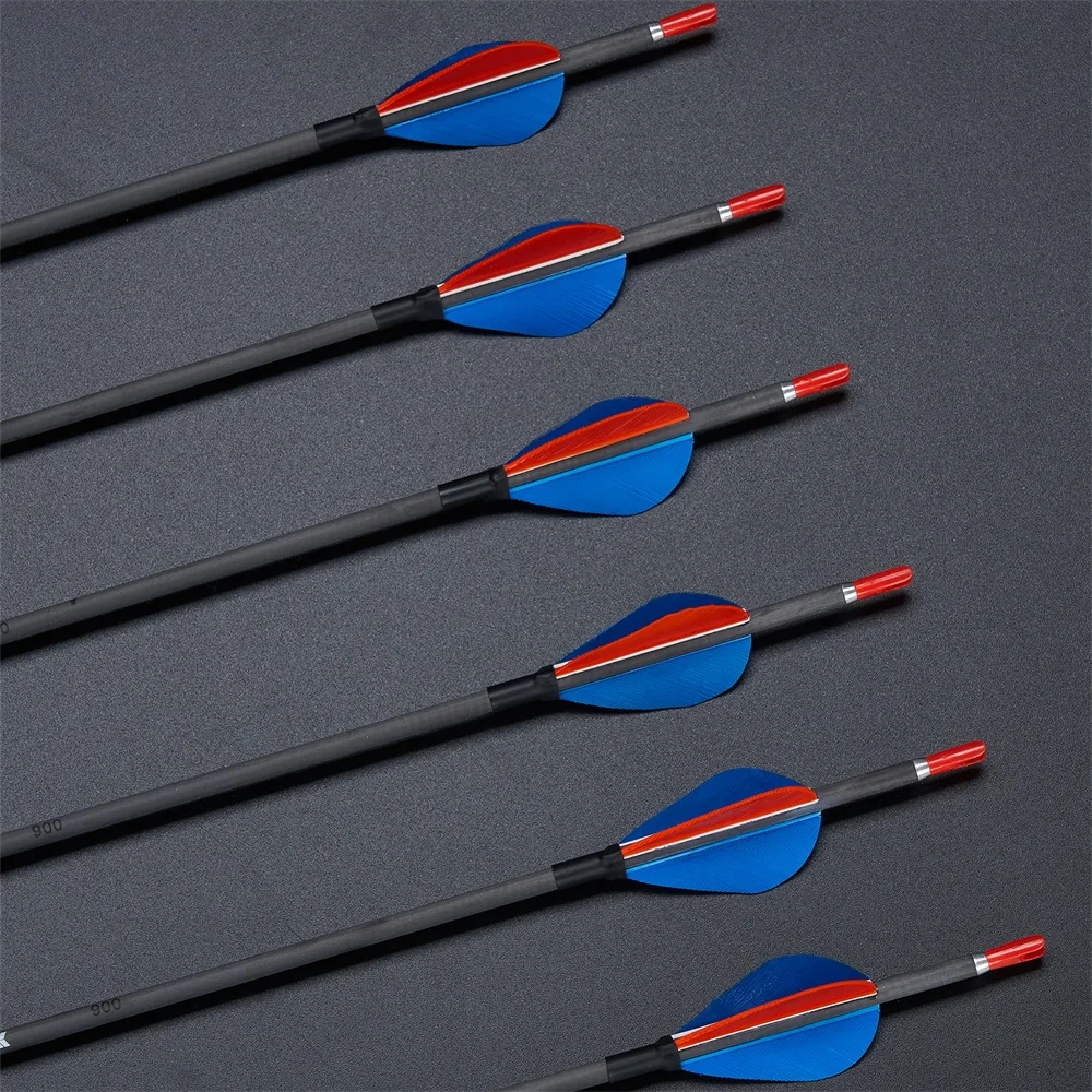Flechas de carbono para tiro con arco, plumas de pavo - imagen 2