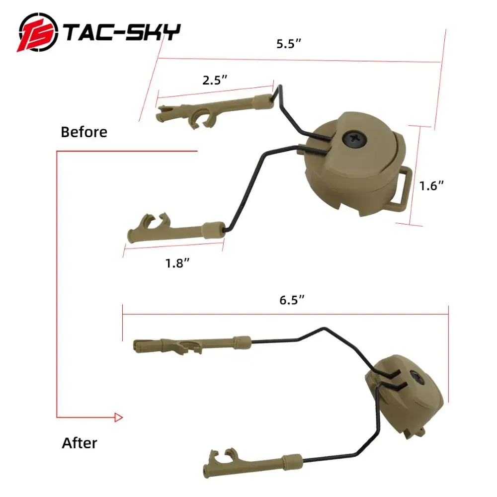 Casco táctico TS TAC-SKY, adaptador de riel para casco Fast Ops Core, soporte para auriculares Comtac I II III IV XIP - imagen 5