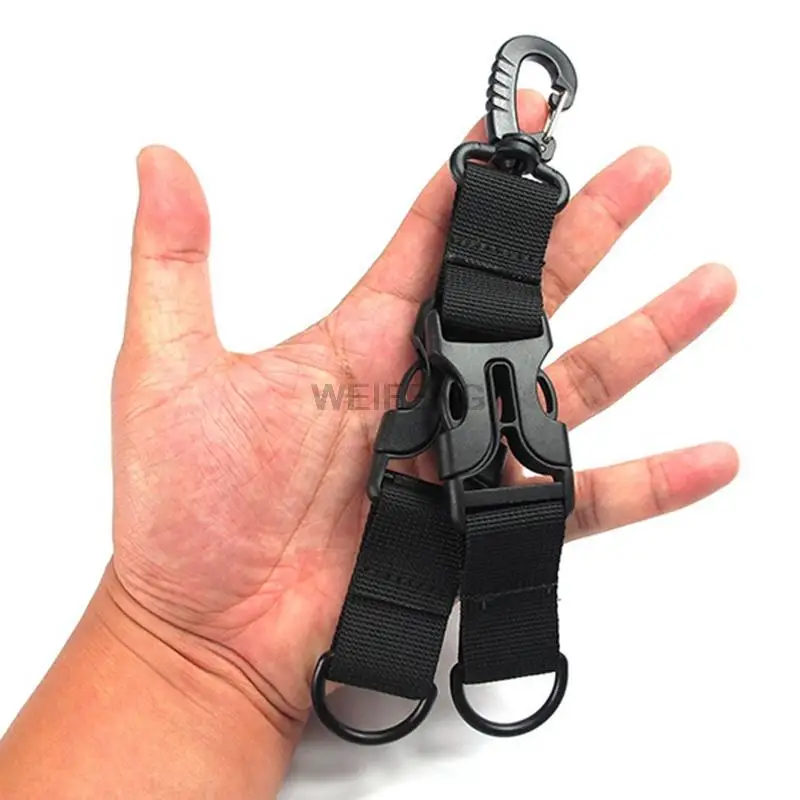 LLavero de mosquetón táctico de 1/3 piezas, gancho en forma de D, cuerda de escalada, antipérdida, hebilla colgante para acampar, accesorios militares de caza - imagen 4