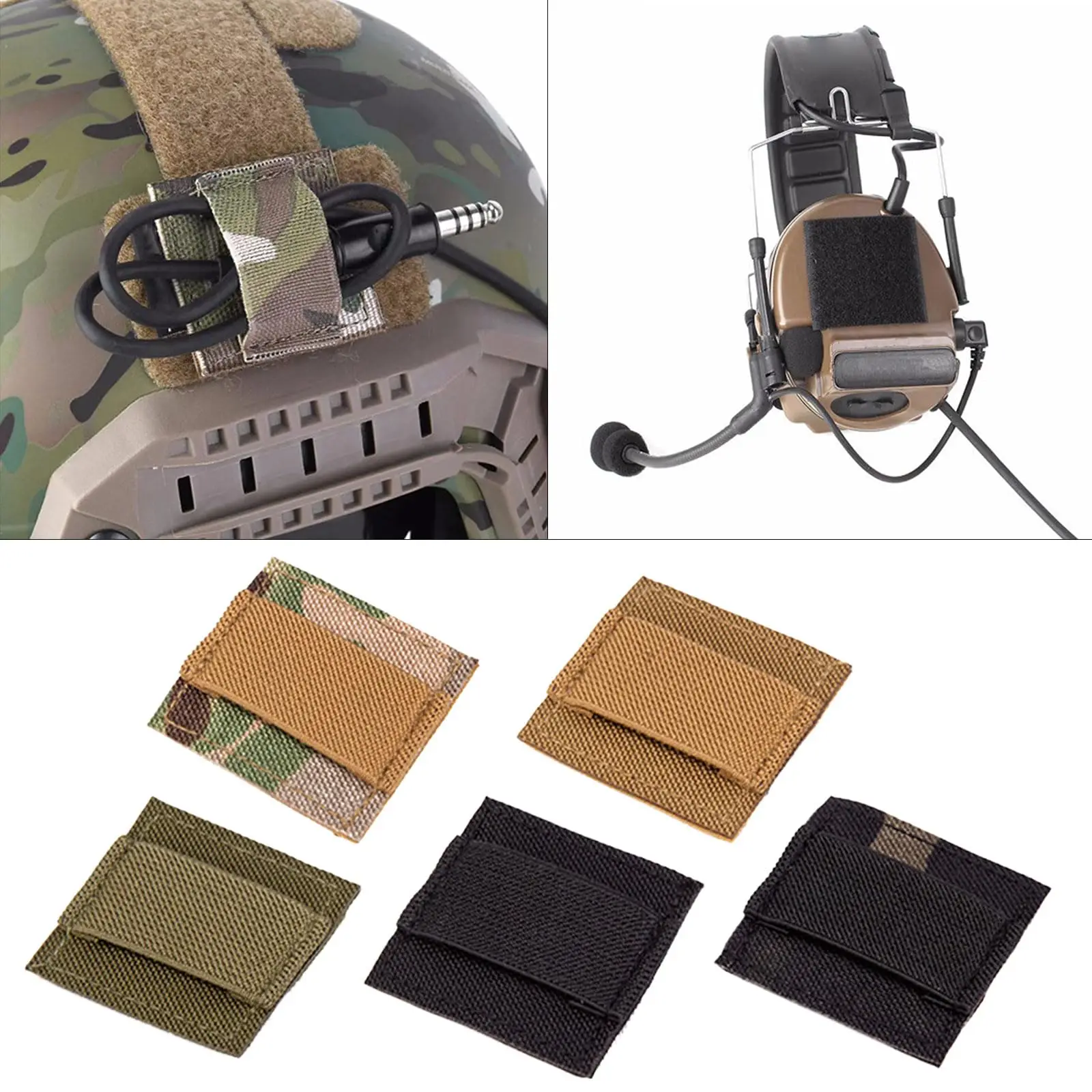 Bridas para cables para equipo de caza, auriculares tácticos, arnés de cables, correa, Panel de gestión de cables para Cable de interfono, Cable de auriculares